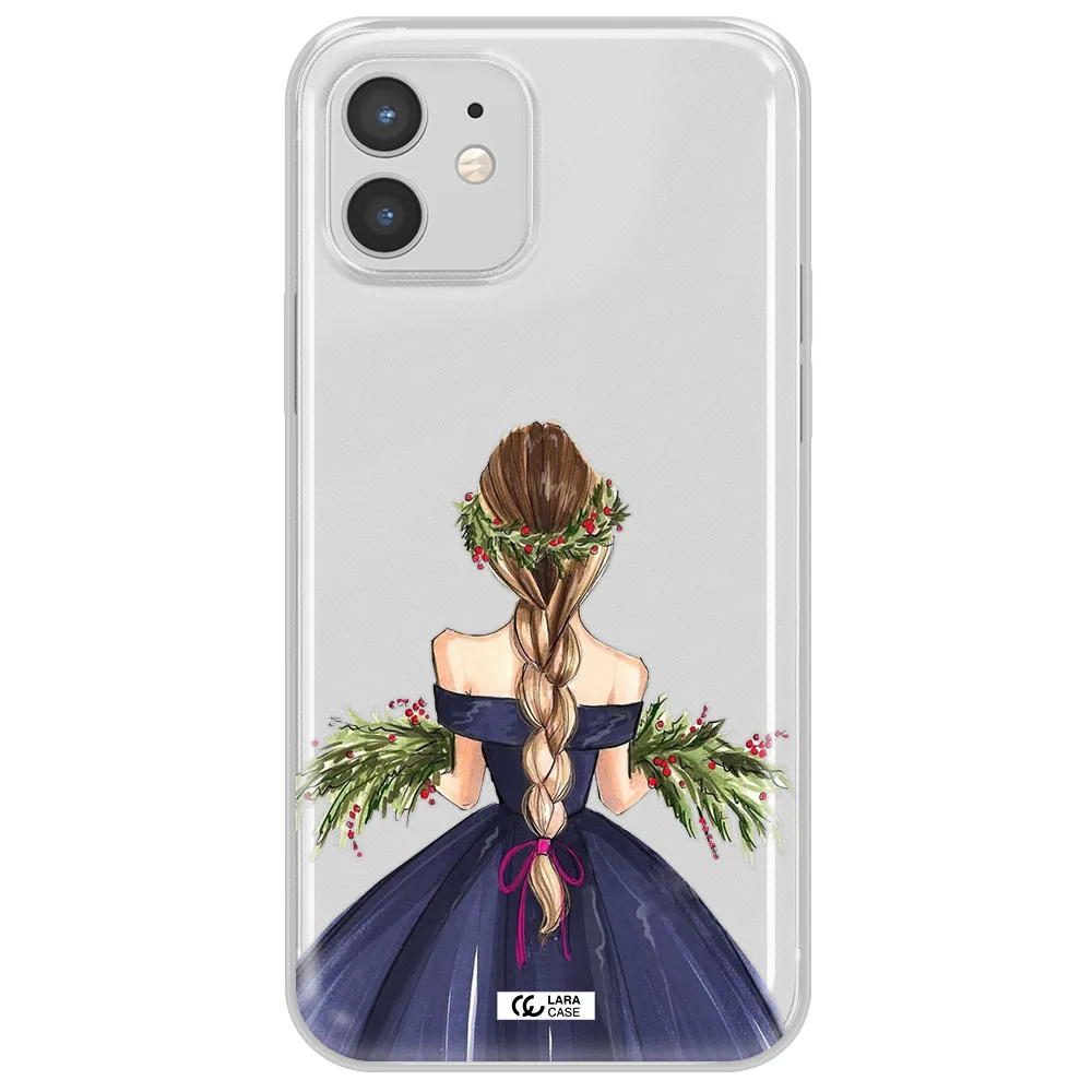 Long Hair Girl Watercolor Apple iPhone 12 Clear TPU Case