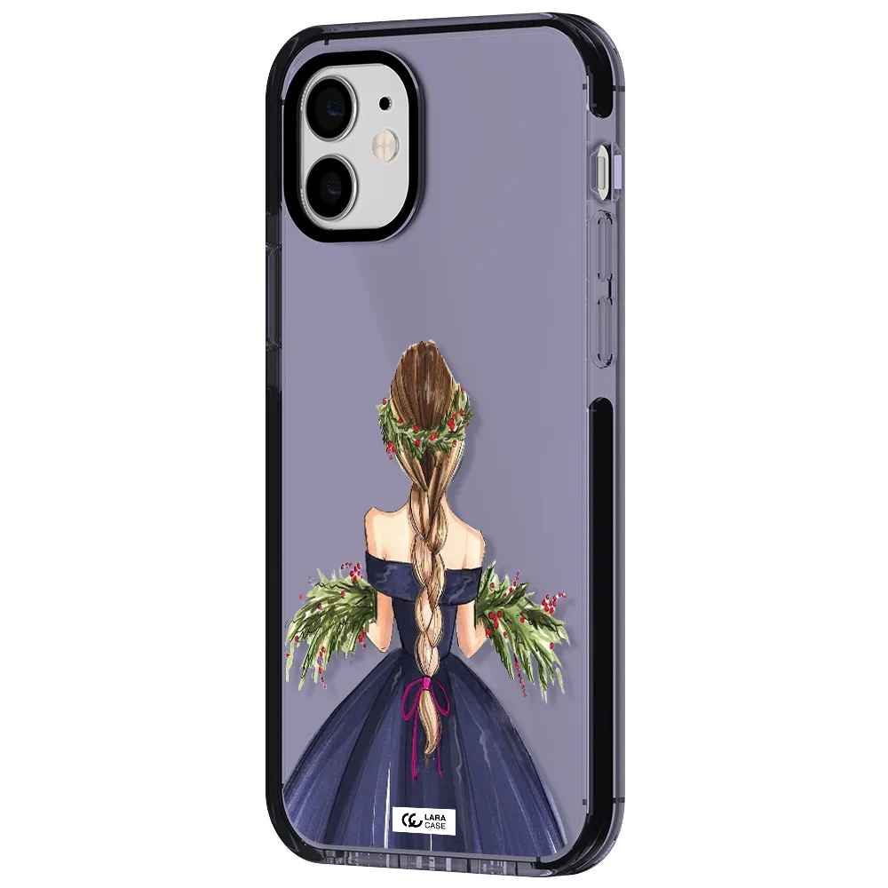 Long Hair Girl Watercolor Apple iPhone 12 impact Lilac Case