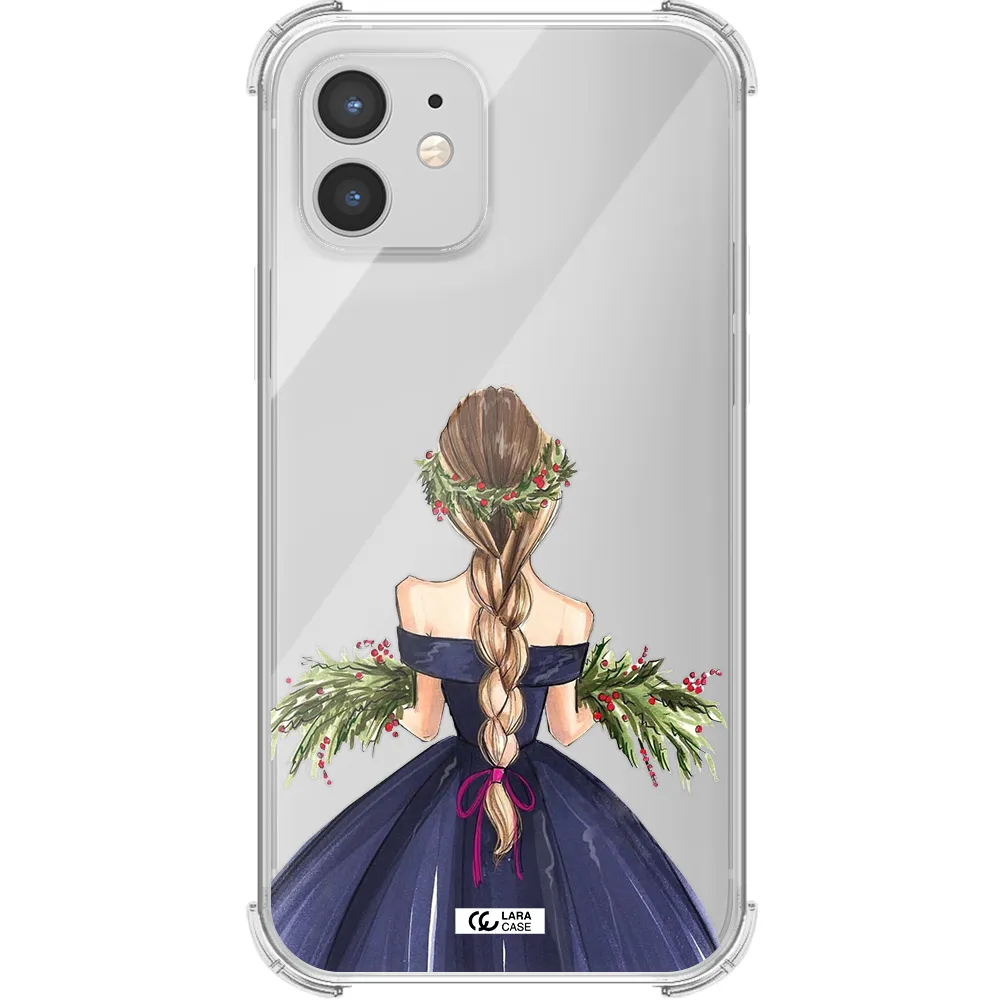 Long Hair Girl Watercolor Apple iPhone 12 mini Clear PC Case