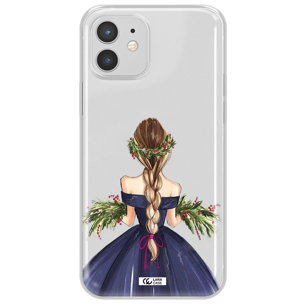 Long Hair Girl Watercolor Apple iPhone 12 mini Clear TPU Case