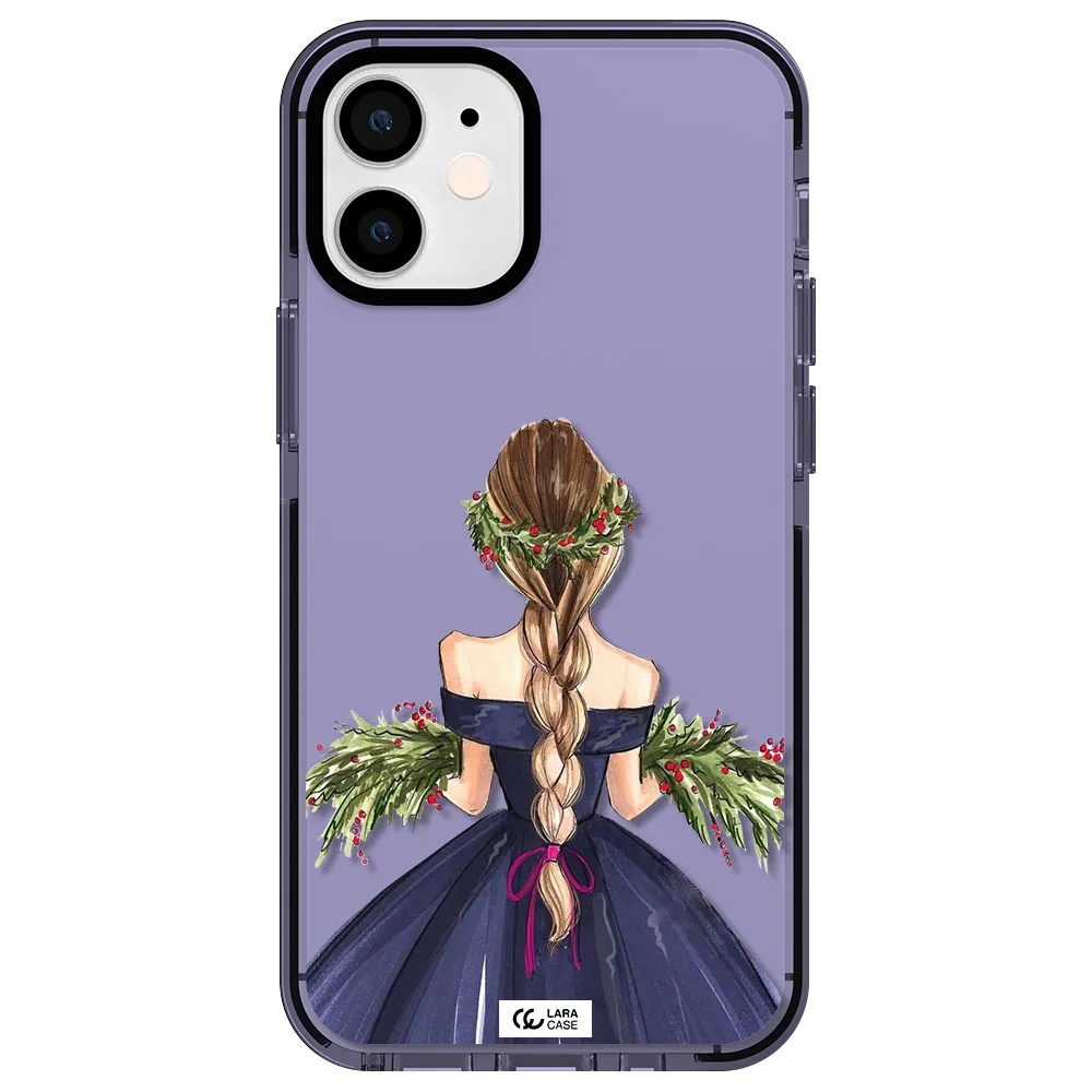 Long Hair Girl Watercolor Apple iPhone 12 mini impact Lilac Case