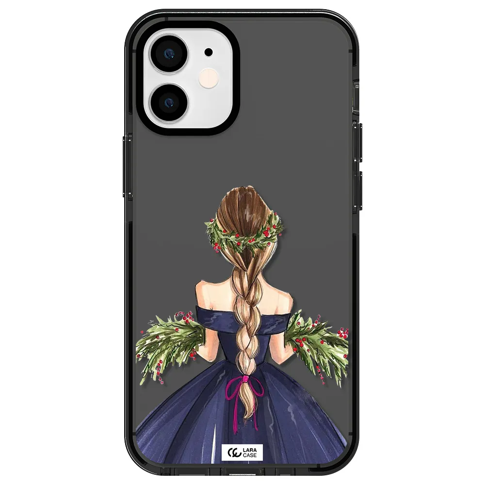 Long Hair Girl Watercolor Apple iPhone 12 mini impact Smoke Black Case