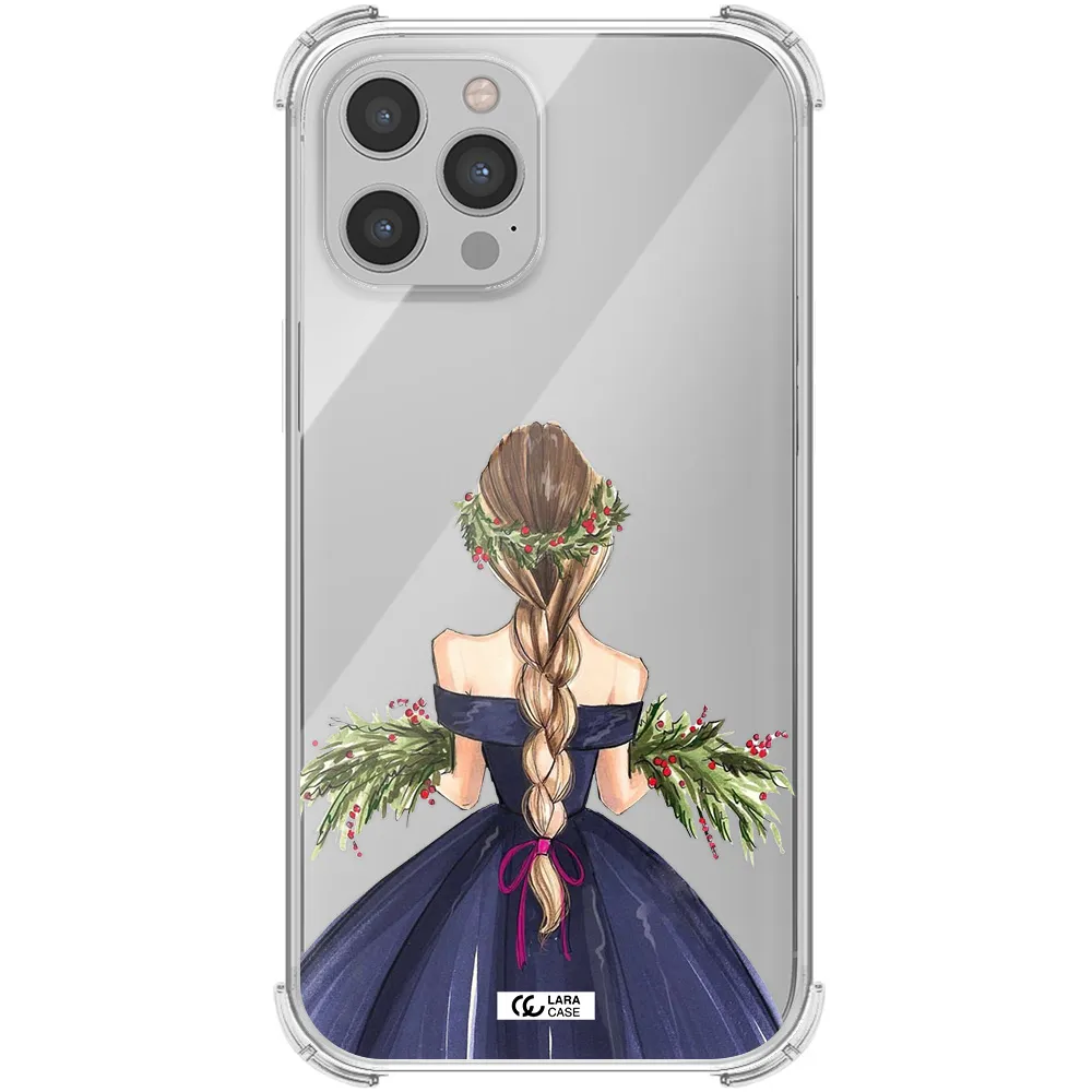 Long Hair Girl Watercolor Apple iPhone 12 pro Clear PC Case