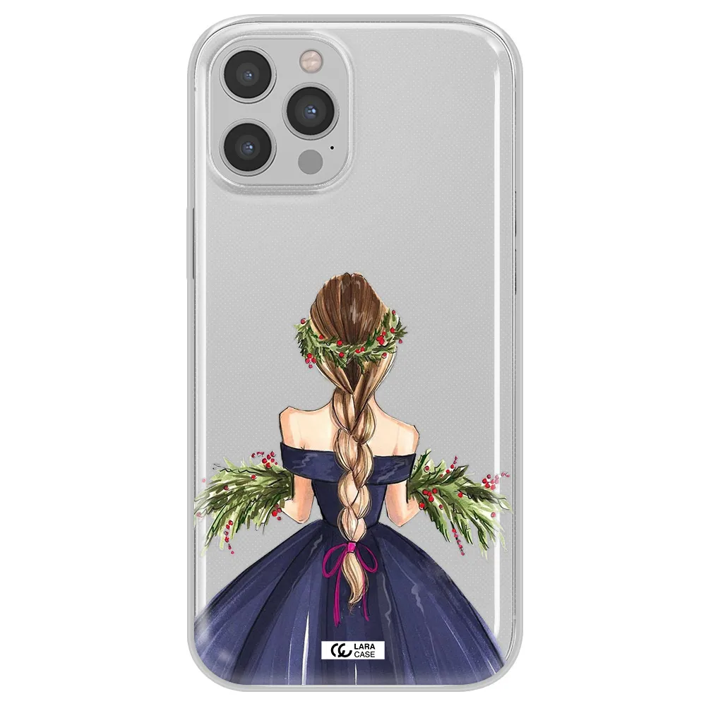 Long Hair Girl Watercolor Apple iPhone 12 pro Clear TPU Case