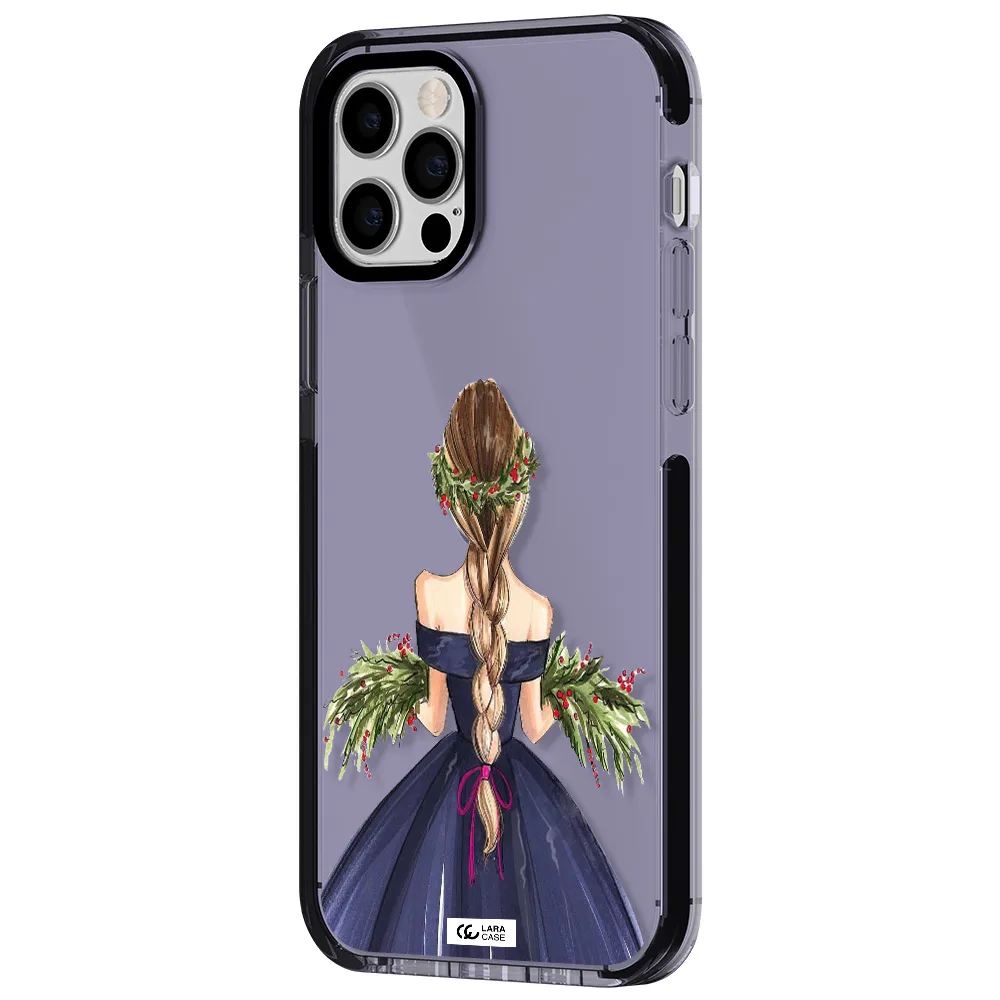 Long Hair Girl Watercolor Apple iPhone 12 pro impact Lilac Case