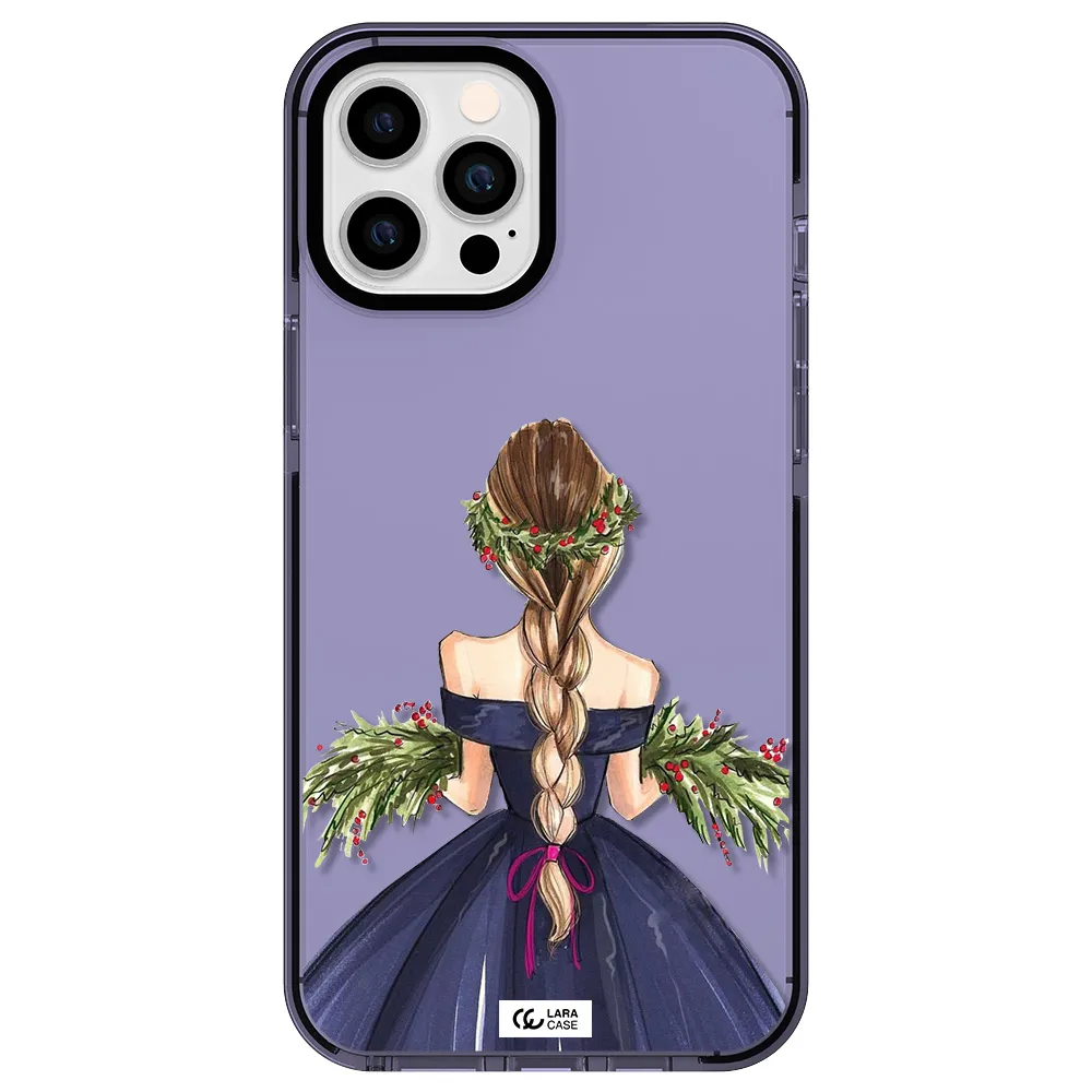 Long Hair Girl Watercolor Apple iPhone 12 pro max impact Lilac Case