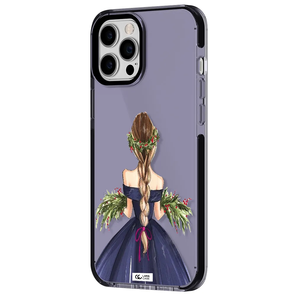 Long Hair Girl Watercolor Apple iPhone 12 pro max impact Lilac Case