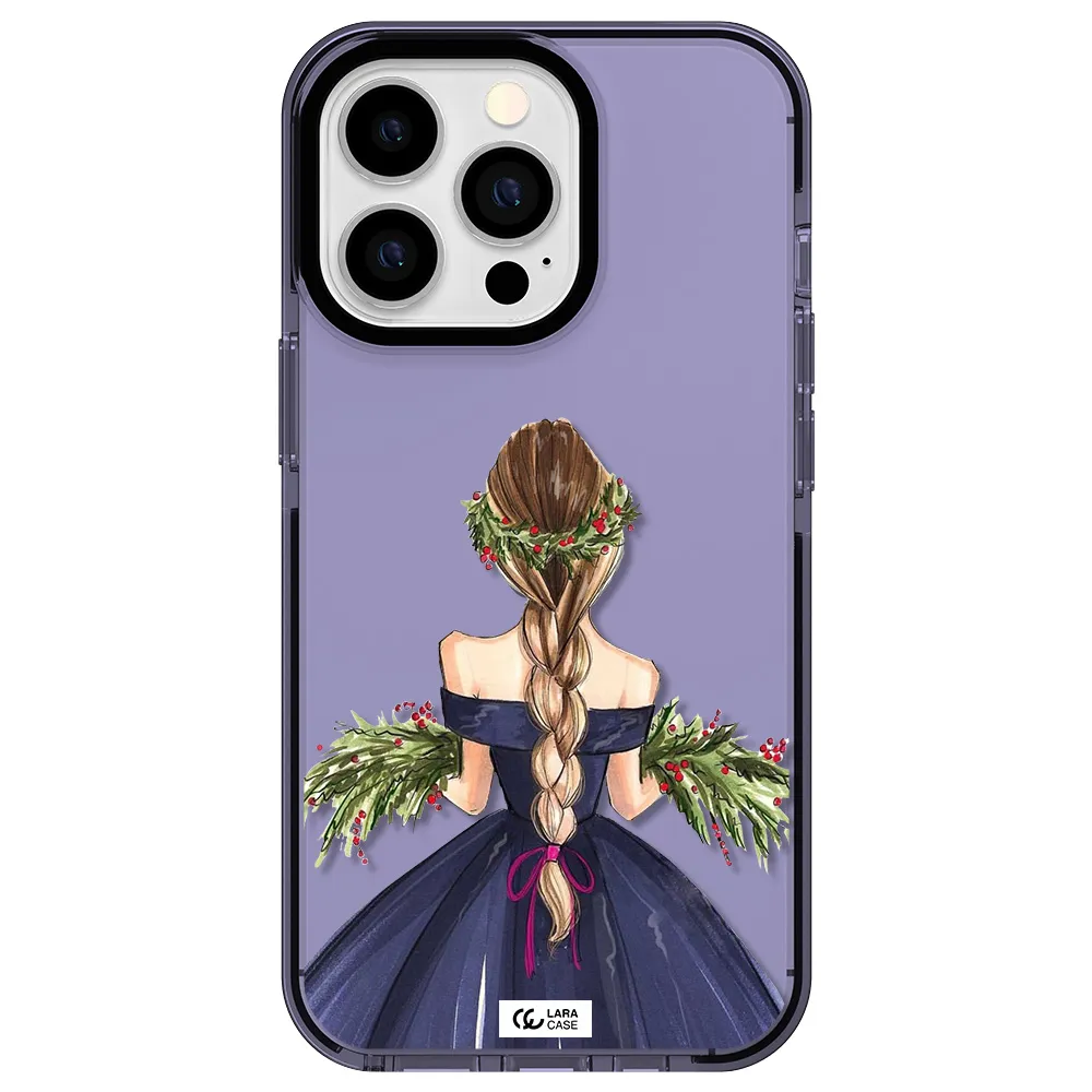Long Hair Girl Watercolor Apple iPhone 13 Pro impact Lilac Case