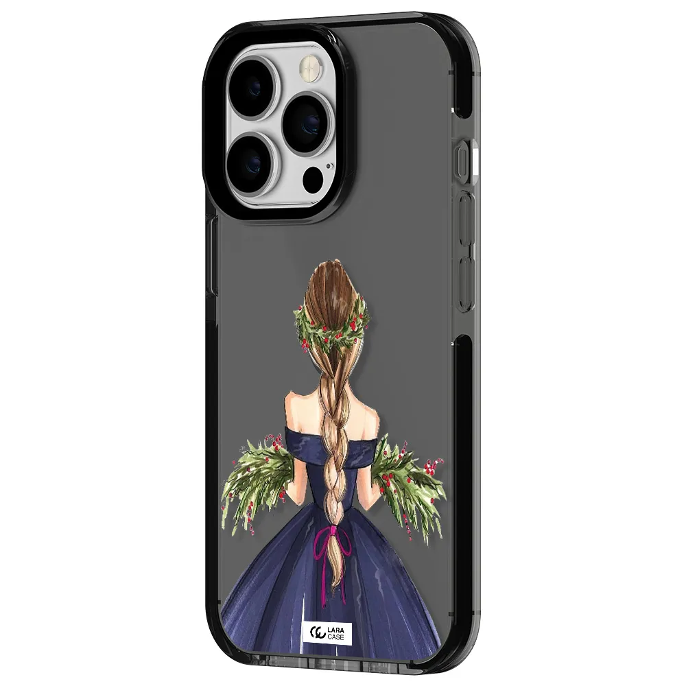 Long Hair Girl Watercolor Apple iPhone 13 Pro impact Smoke Black Case