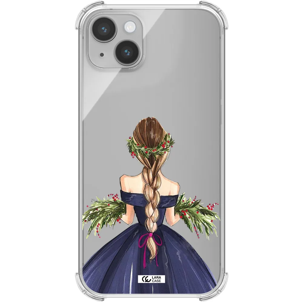 Long Hair Girl Watercolor Apple iPhone 14 Clear PC Case