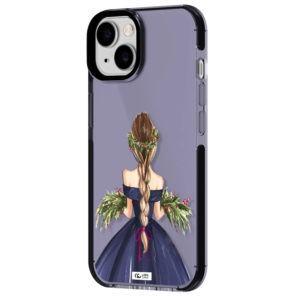 Long Hair Girl Watercolor Apple iPhone 14 impact Lilac Case