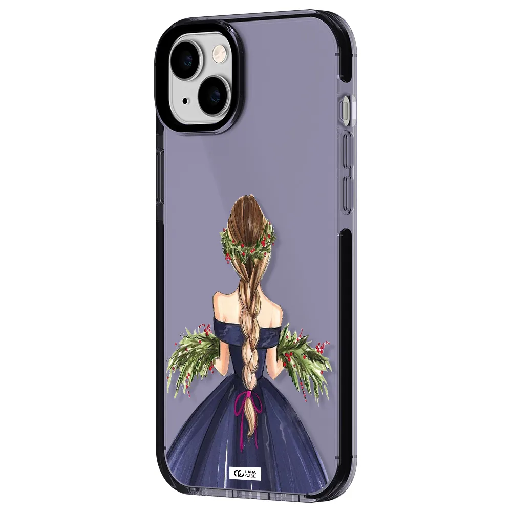 Long Hair Girl Watercolor Apple iPhone 14 plus impact Lilac Case
