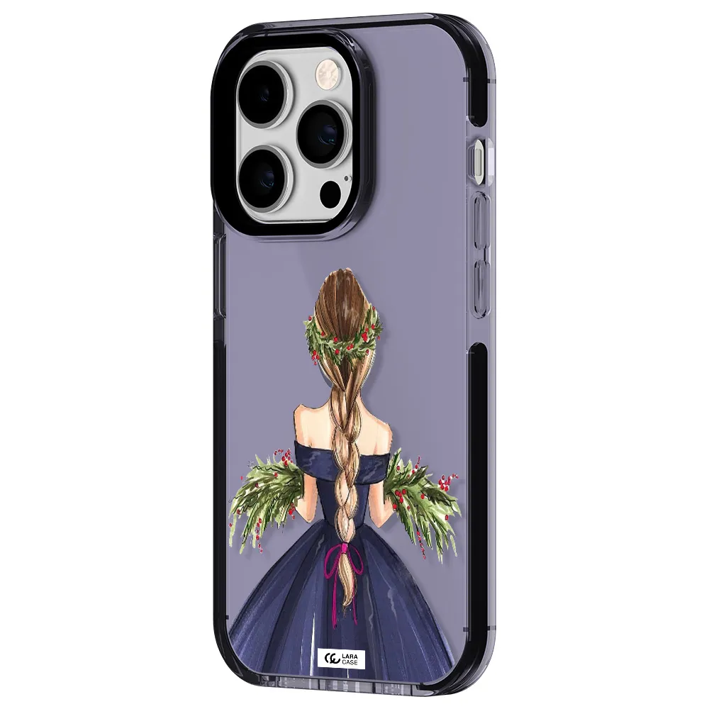 Long Hair Girl Watercolor Apple iPhone 14 pro impact Lilac Case