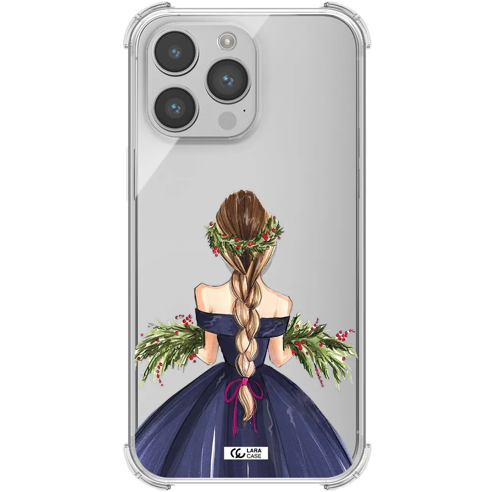 Long Hair Girl Watercolor Apple iPhone 14 pro max Clear PC Case