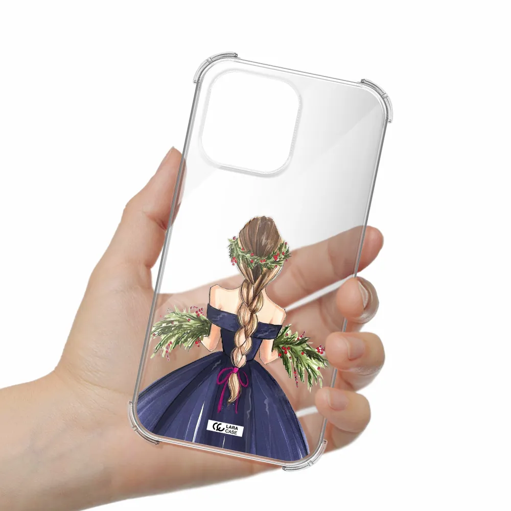 Long Hair Girl Watercolor Apple iPhone 14 pro max Clear PC Case