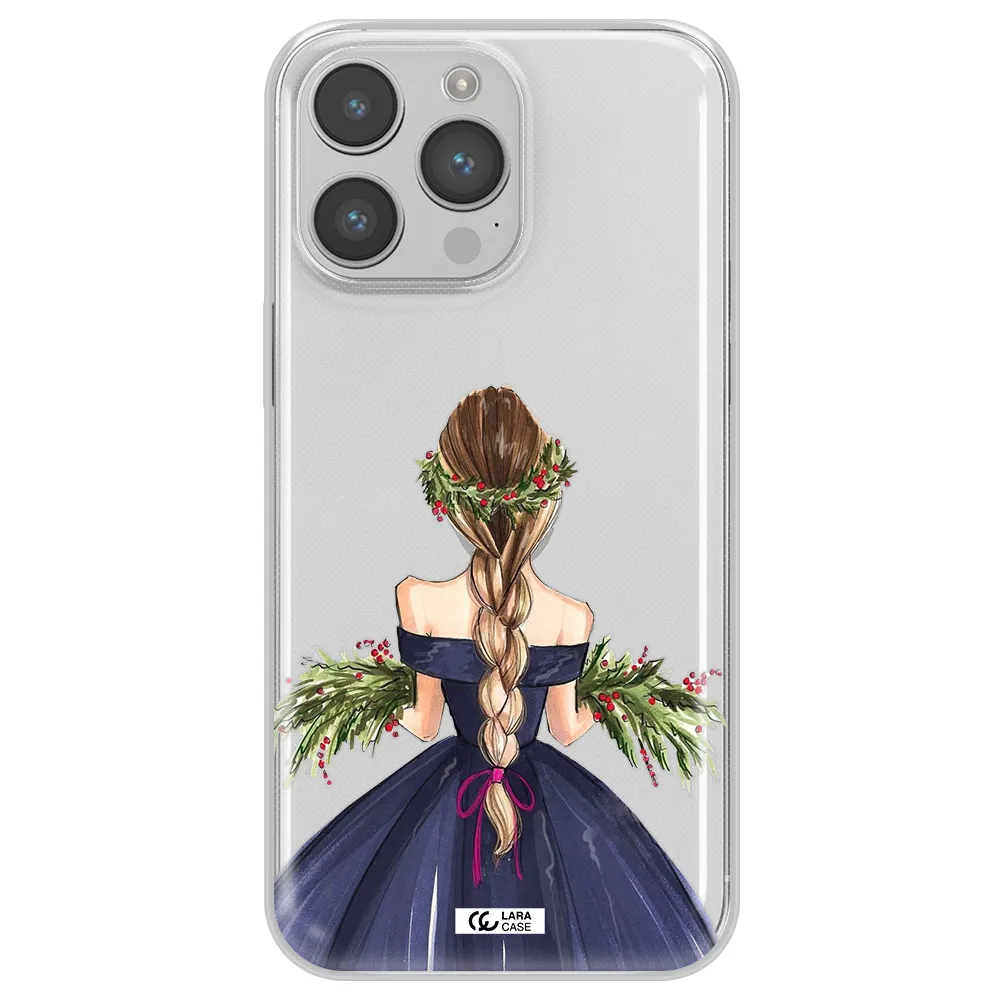 Long Hair Girl Watercolor Apple iPhone 14 pro max Clear TPU Case