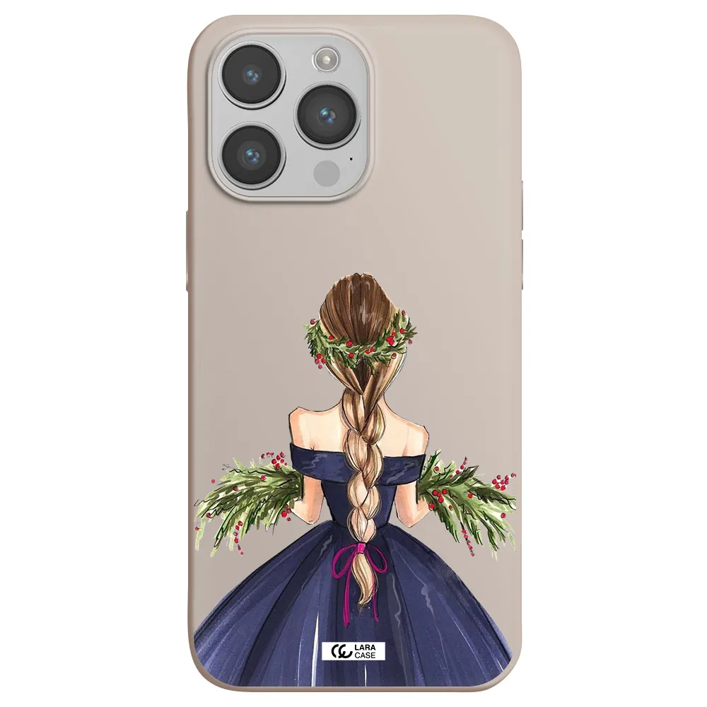 Long Hair Girl Watercolor Apple iPhone 14 pro Silicone Stone Case