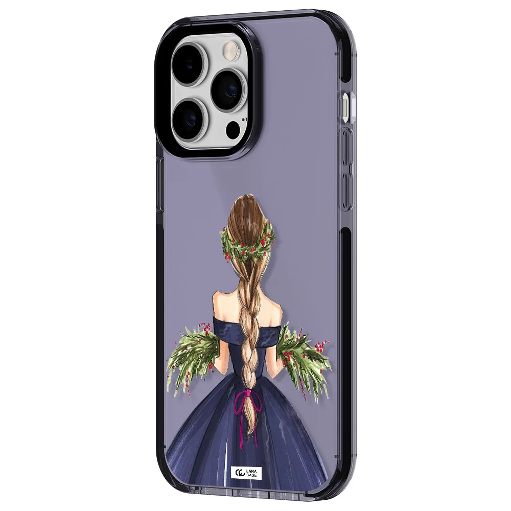 Long Hair Girl Watercolor Apple iPhone 15 Pro impact Lilac Case