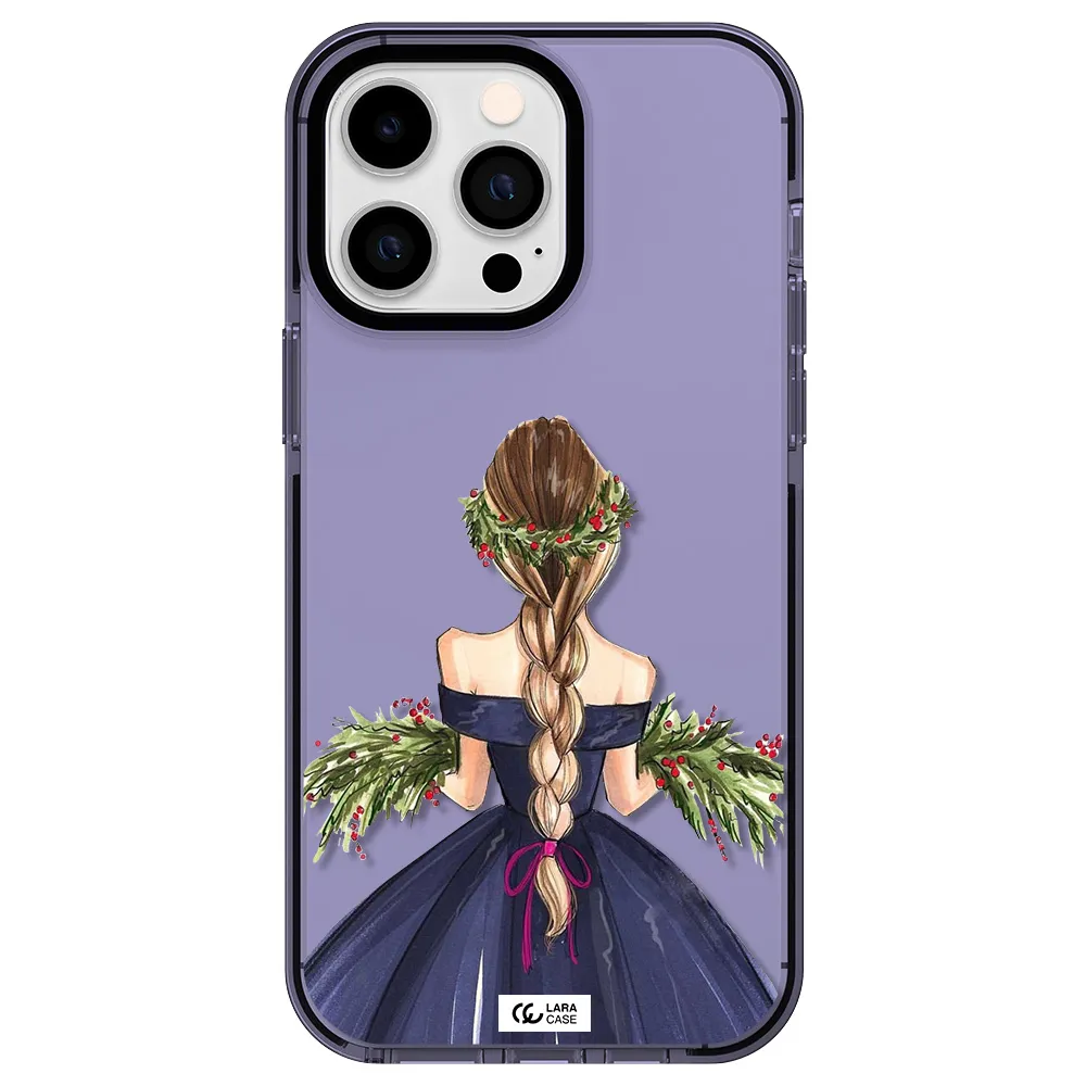 Long Hair Girl Watercolor Apple iPhone 15 Pro Max impact Lilac Case