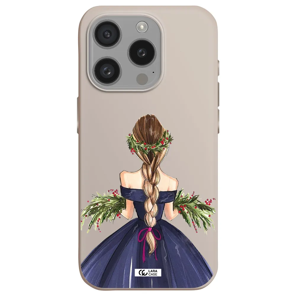 Long Hair Girl Watercolor Apple Iphone 15 Pro Silicone Stone Case