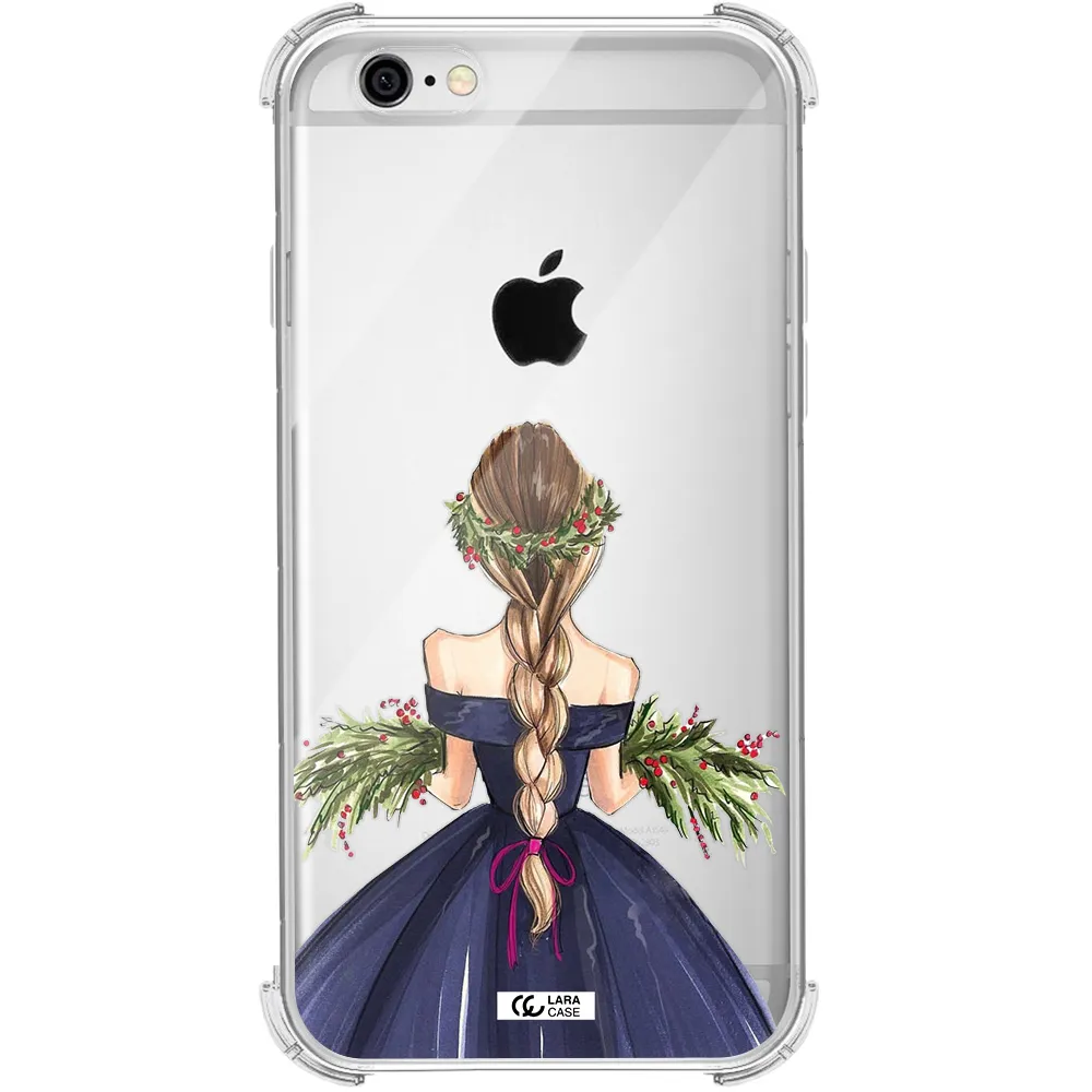 Long Hair Girl Watercolor Apple iPhone 6 Clear PC Case