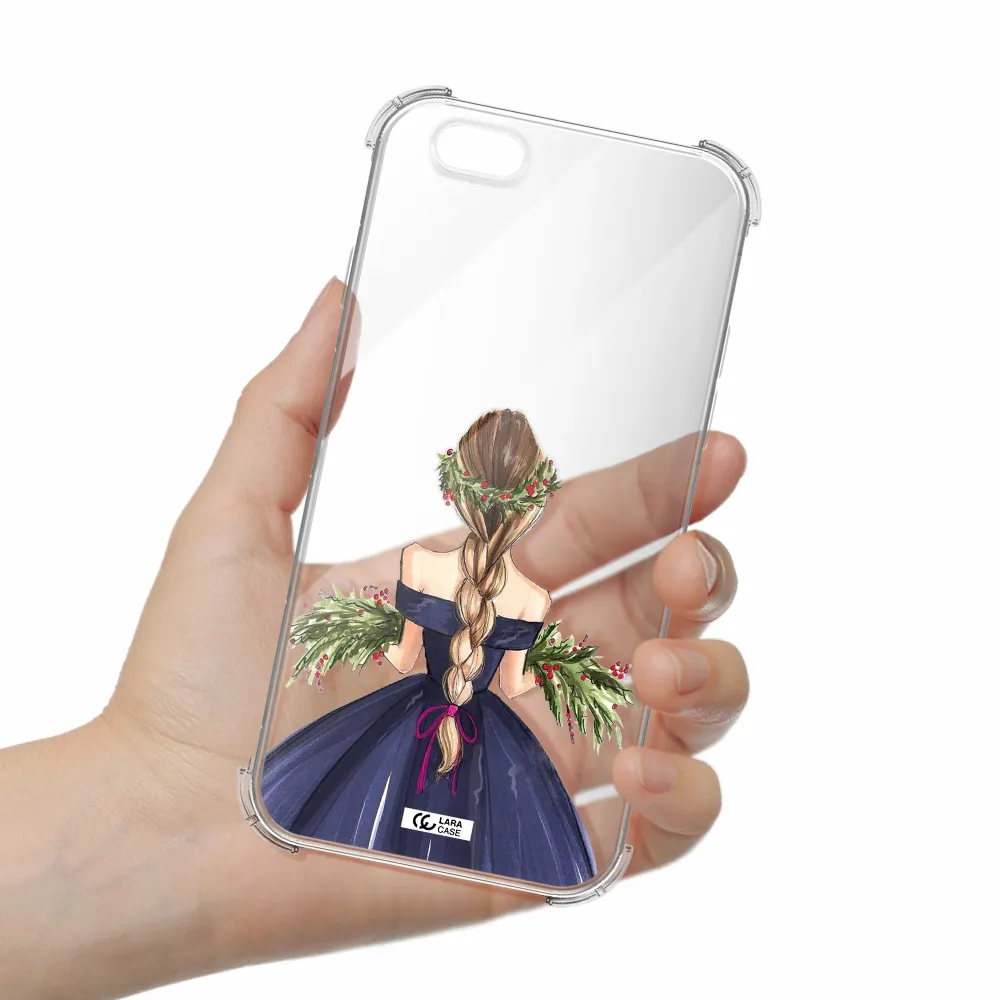 Long Hair Girl Watercolor Apple iPhone 6 Clear PC Case