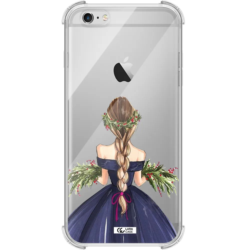Long Hair Girl Watercolor Apple iPhone 6 plus Clear PC Case