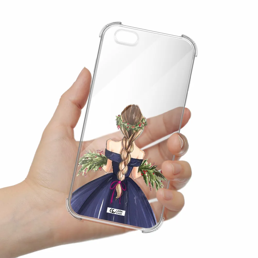 Long Hair Girl Watercolor Apple iPhone 6 plus Clear PC Case