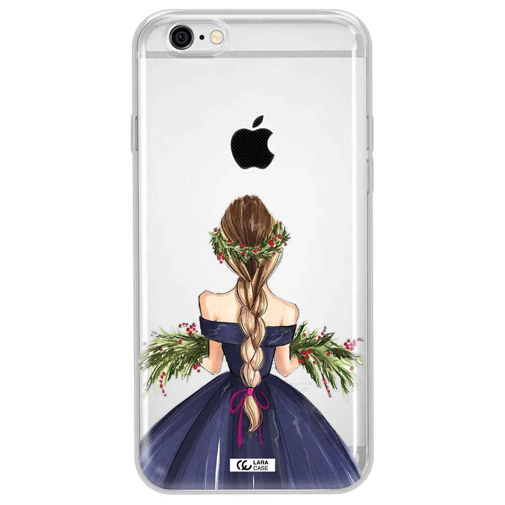 Long Hair Girl Watercolor Apple iPhone 6 plus Clear TPU Case