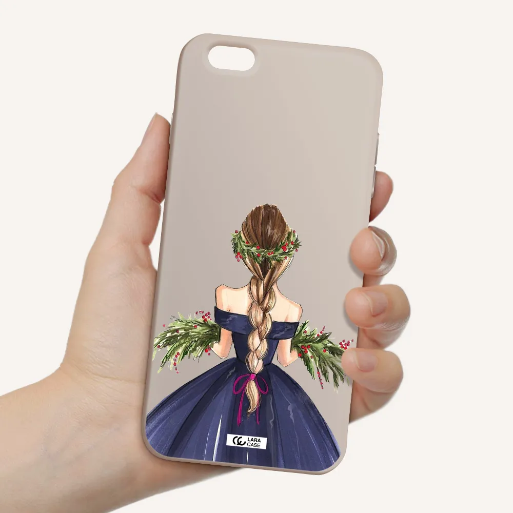 Long Hair Girl Watercolor Apple iPhone 6 plus Silicone Stone Case