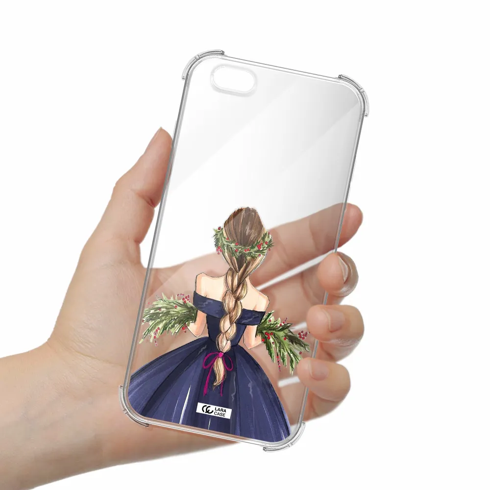 Long Hair Girl Watercolor Apple iPhone 6 s plus Clear PC Case