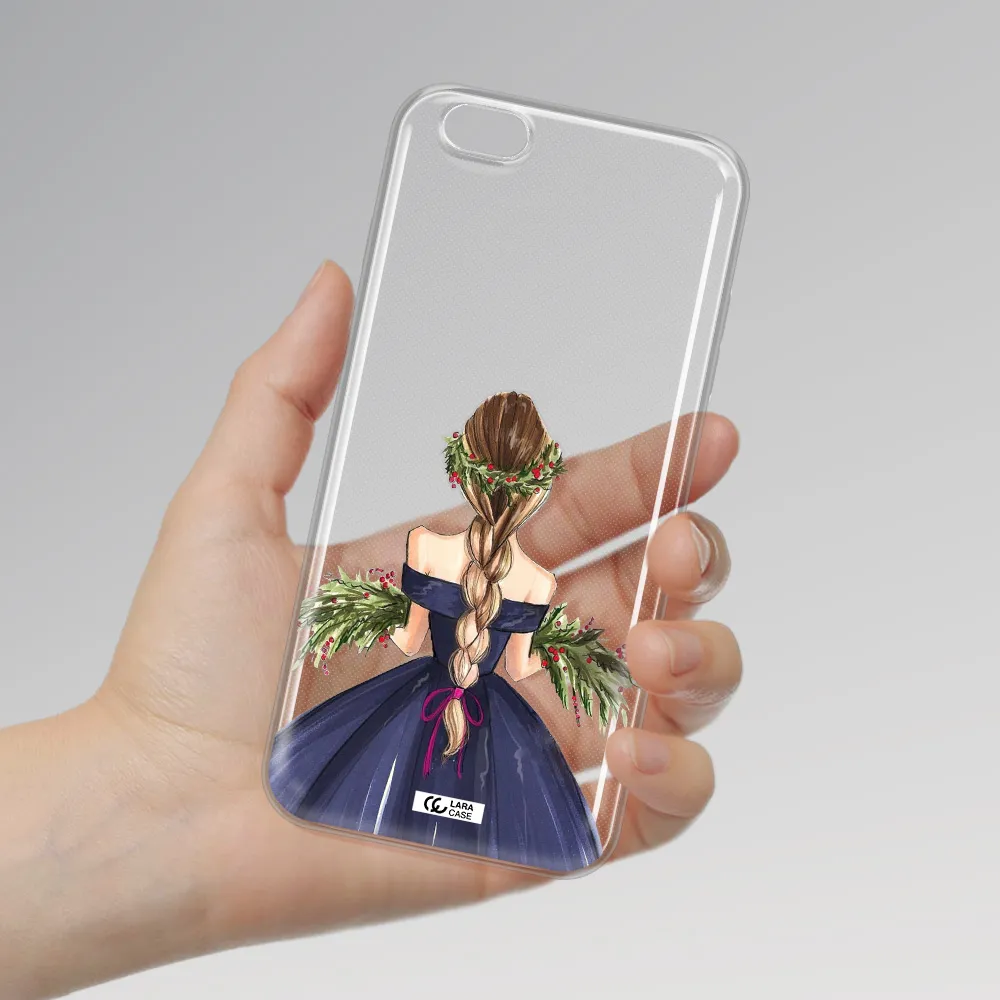 Long Hair Girl Watercolor Apple iPhone 6 s plus Clear TPU Case