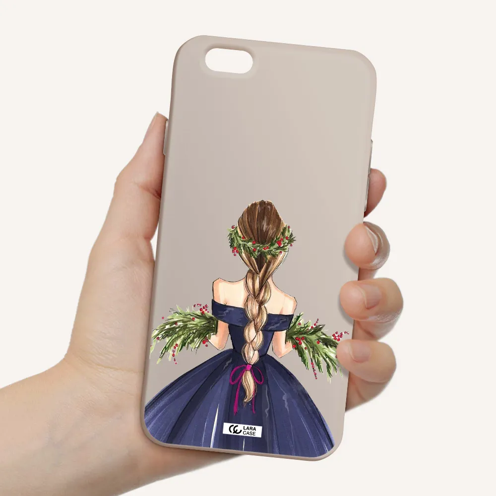 Long Hair Girl Watercolor Apple iPhone 6 Silicone Stone Case