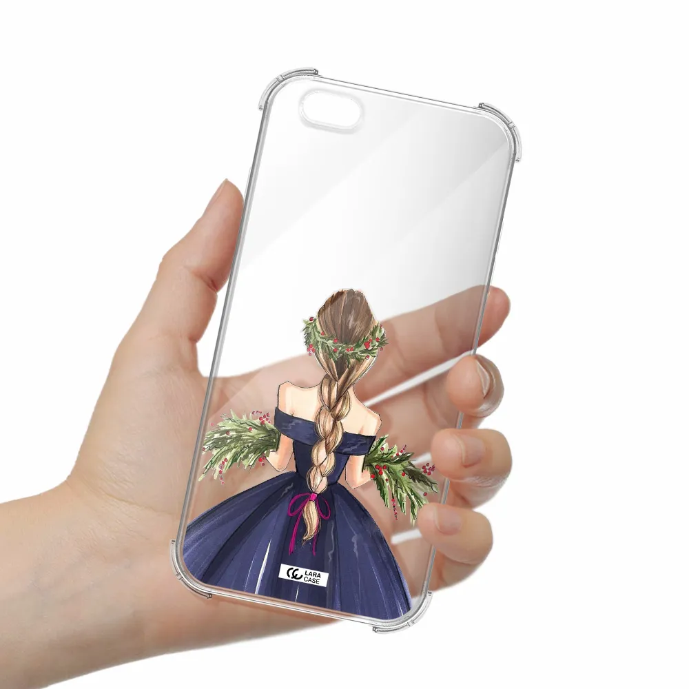 Long Hair Girl Watercolor Apple iPhone 6S Clear PC Case