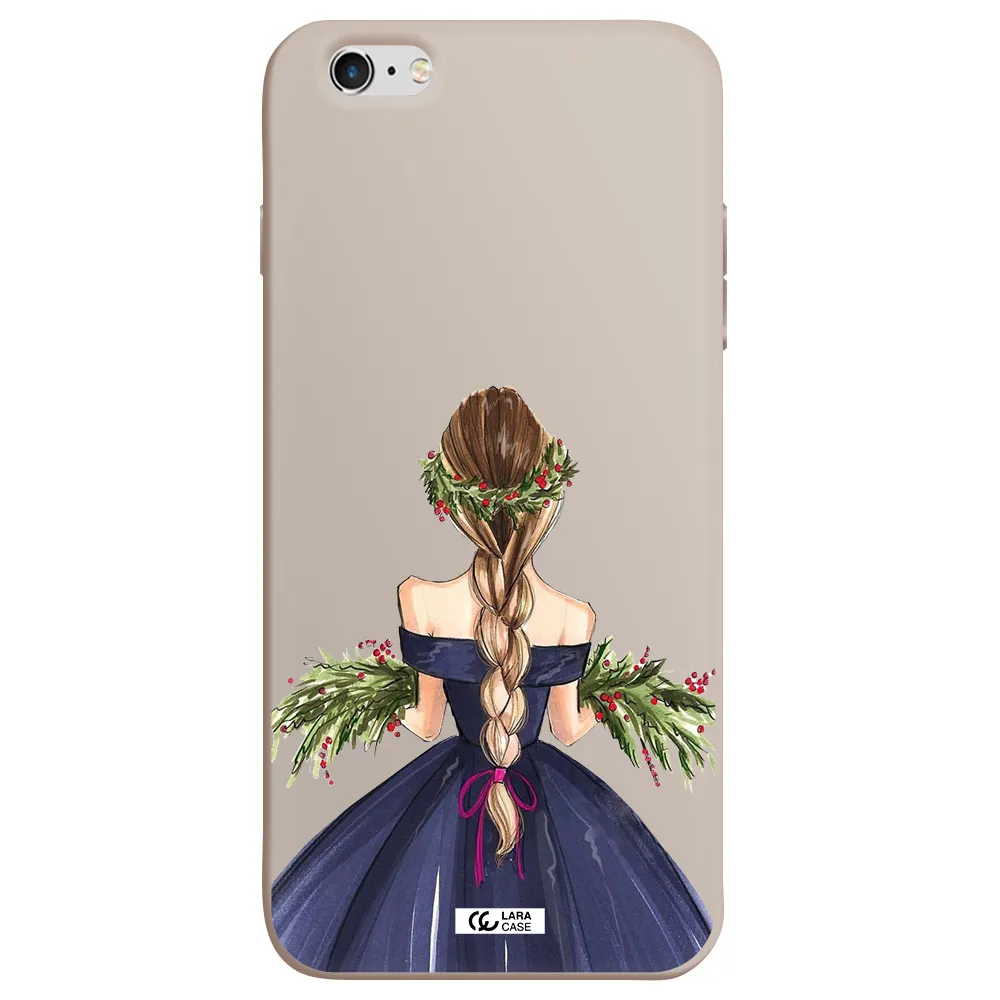 Long Hair Girl Watercolor Apple iPhone 6S Silicone Stone Case