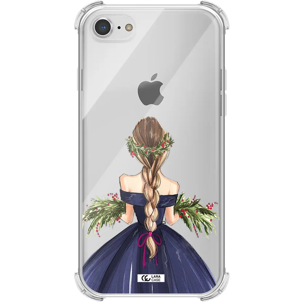 Long Hair Girl Watercolor Apple iPhone 7 Clear PC Case
