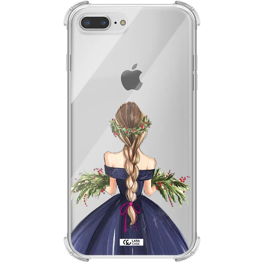 Long Hair Girl Watercolor Apple iPhone 7 plus Clear PC Case
