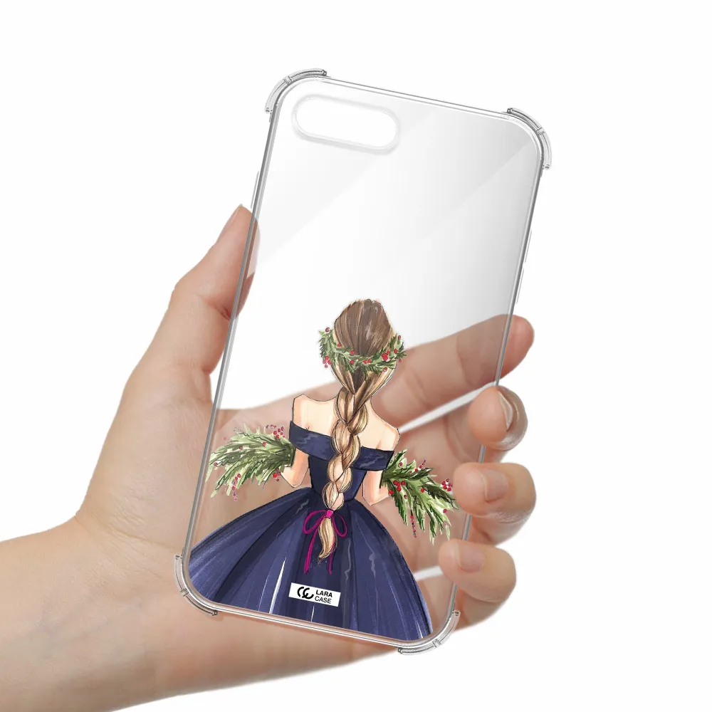 Long Hair Girl Watercolor Apple iPhone 7 plus Clear PC Case