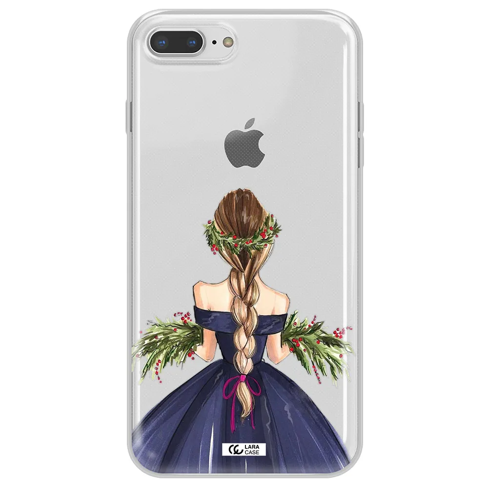 Long Hair Girl Watercolor Apple iPhone 7 plus Clear TPU Case