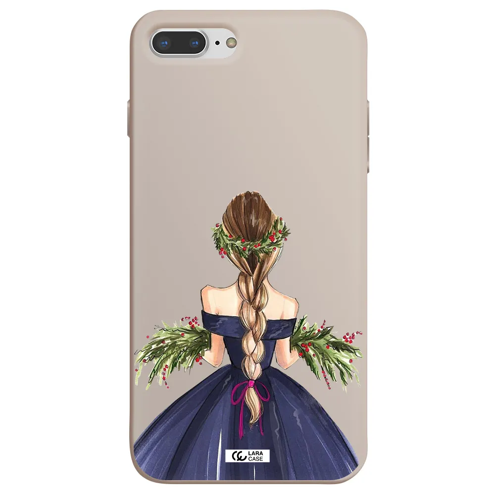 Long Hair Girl Watercolor Apple iPhone 7 plus Silicone Stone Case