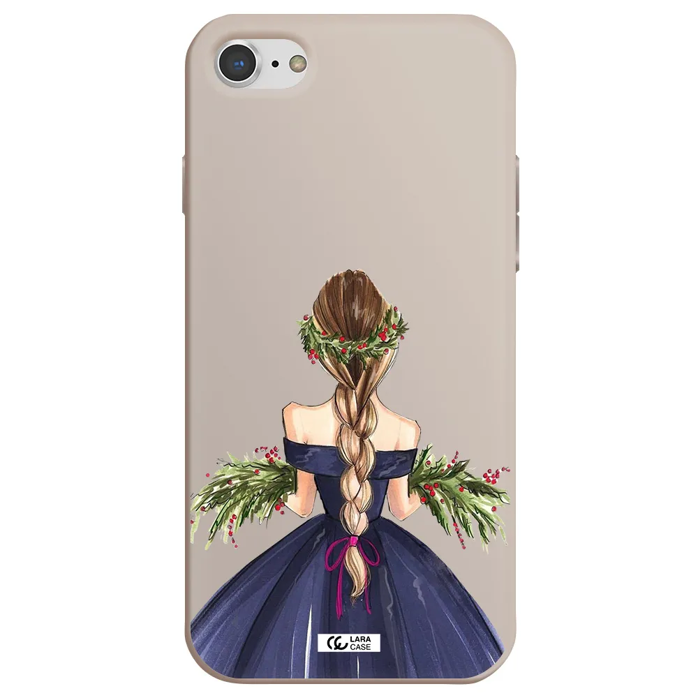 Long Hair Girl Watercolor Apple iPhone 7 Silicone Stone Case