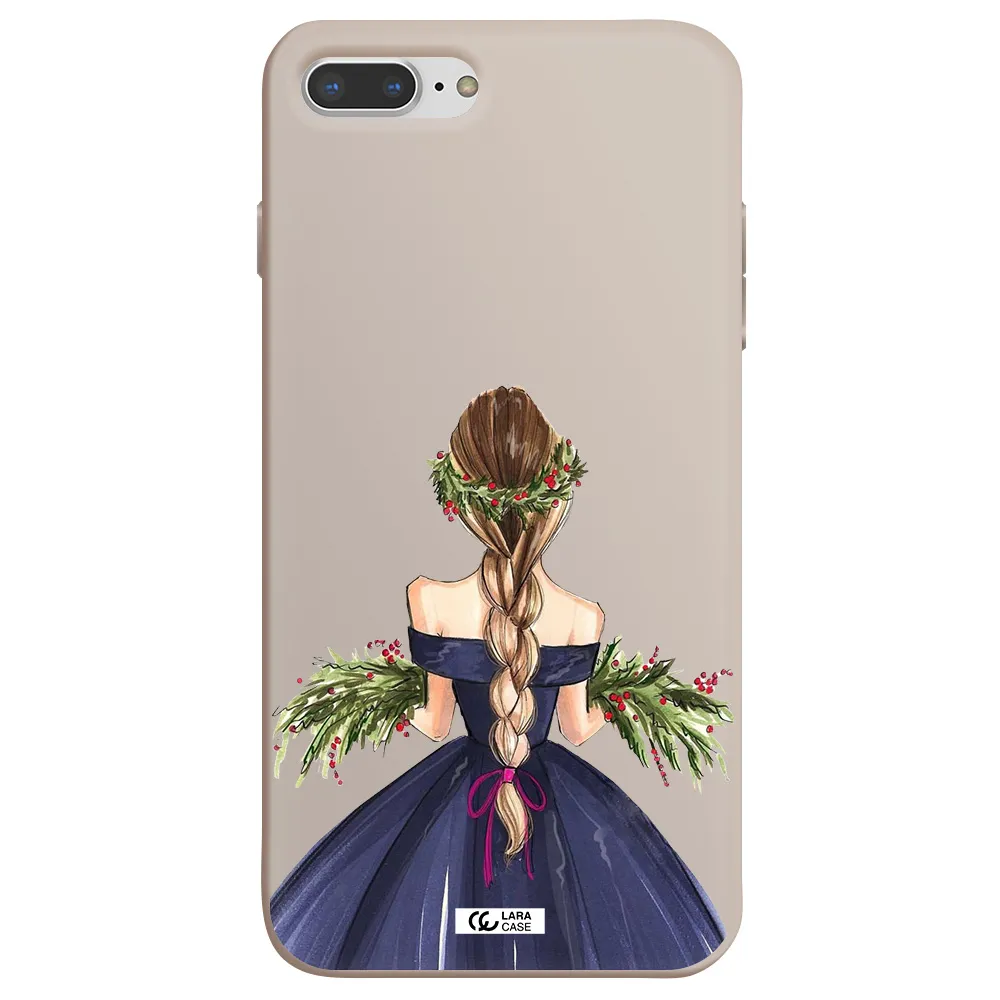 Long Hair Girl Watercolor Apple iPhone 8 plus Silicone Stone Case