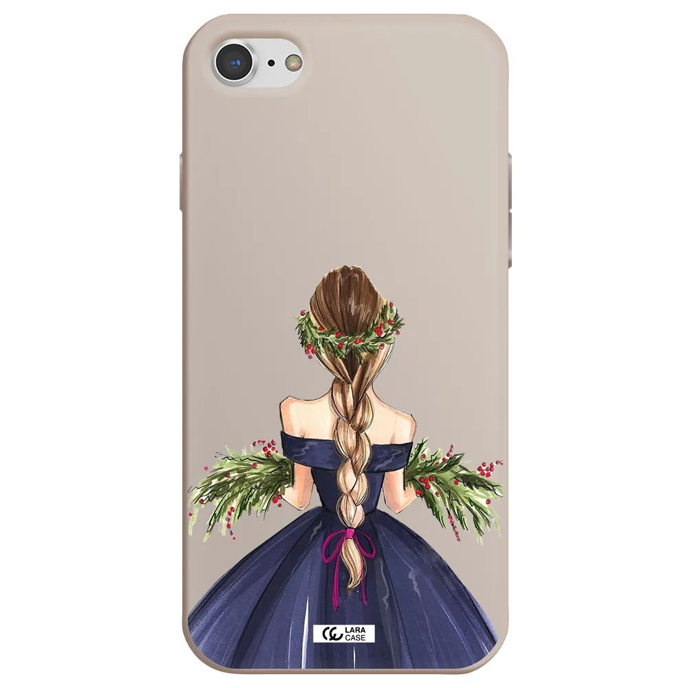 Long Hair Girl Watercolor Apple iPhone 8 Silicone Stone Case