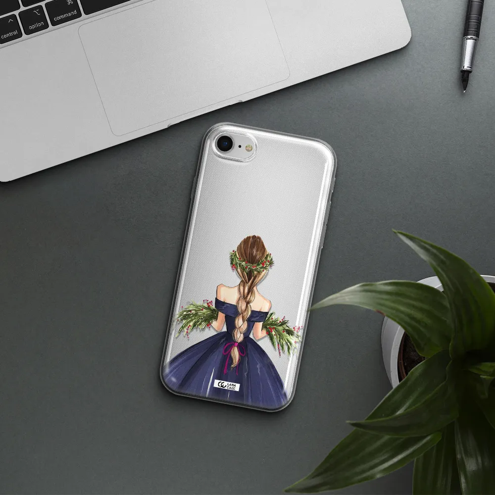 Long Hair Girl Watercolor Apple Iphone Se 2020 Clear Tpu Case