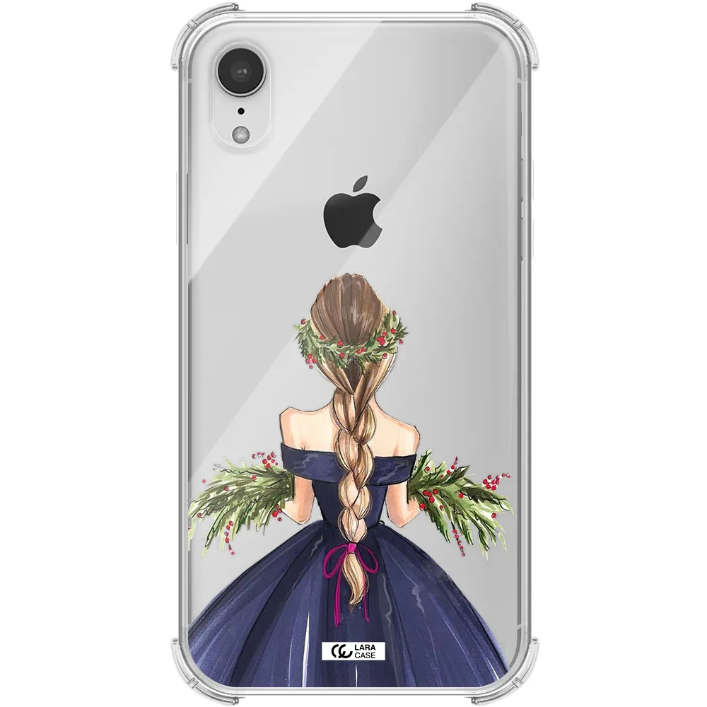 Long Hair Girl Watercolor Apple iPhone XR Clear PC Case