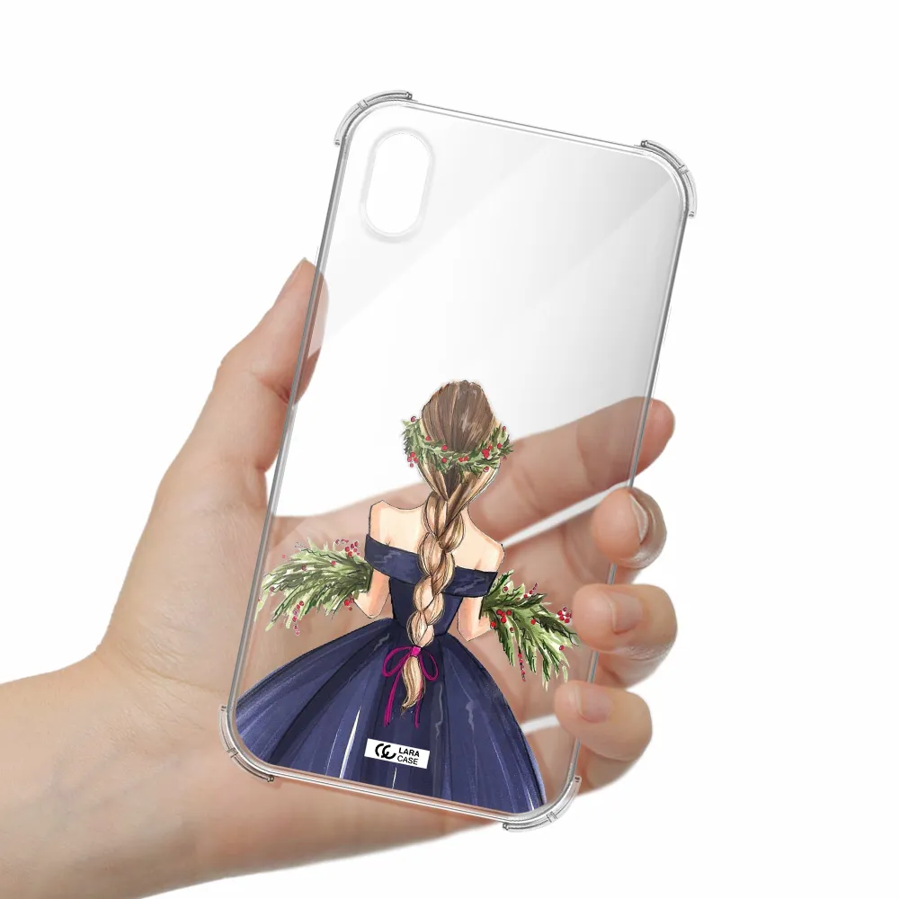 Long Hair Girl Watercolor Apple iPhone XR Clear PC Case