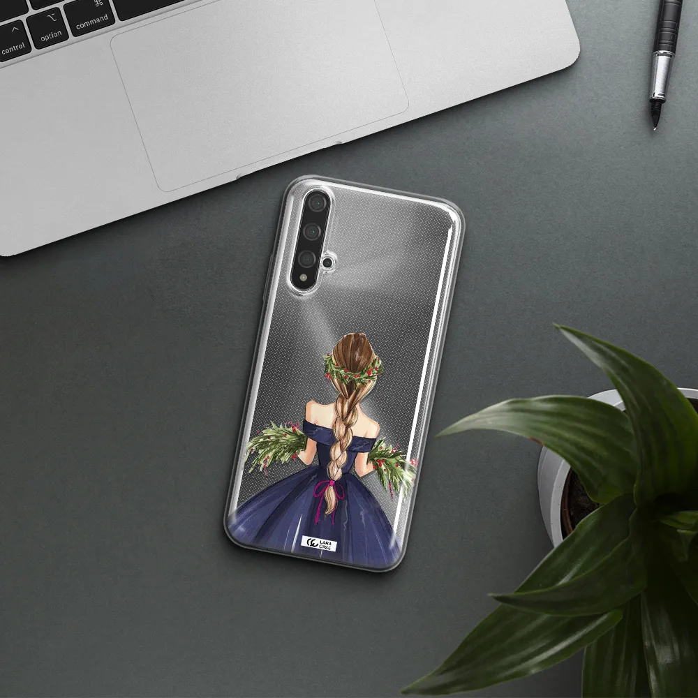 Long Hair Girl Watercolor Huawei Nova 5t Clear TPU Case