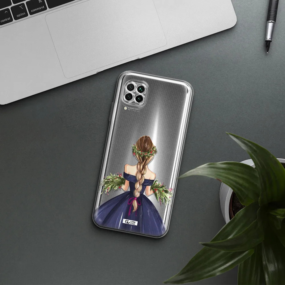 Long Hair Girl Watercolor Huawei Nova 7I Clear Tpu Case