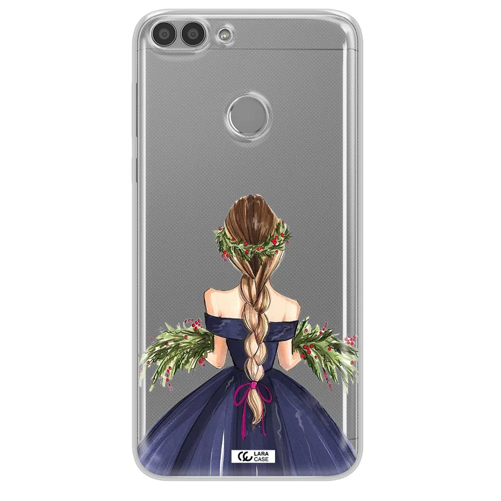 Long Hair Girl Watercolor Huawei P Smart 2017 Clear TPU Case