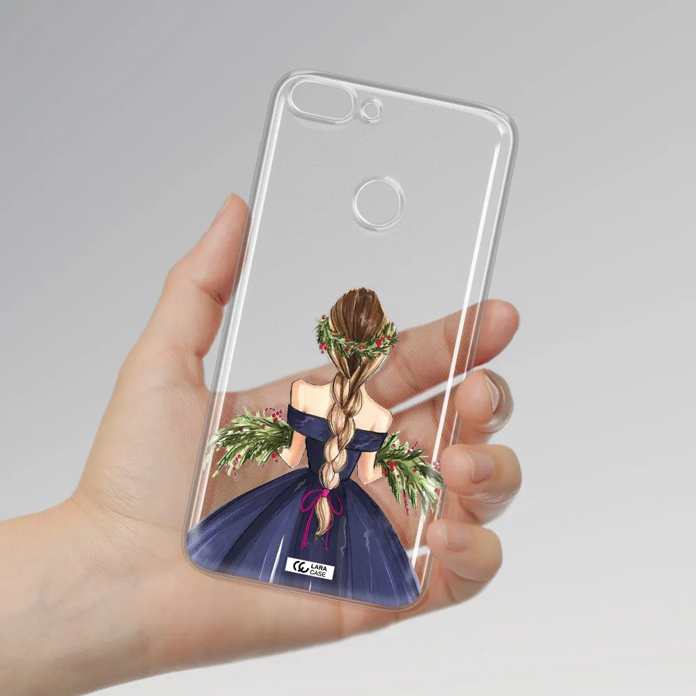 Long Hair Girl Watercolor Huawei P Smart 2017 Clear TPU Case